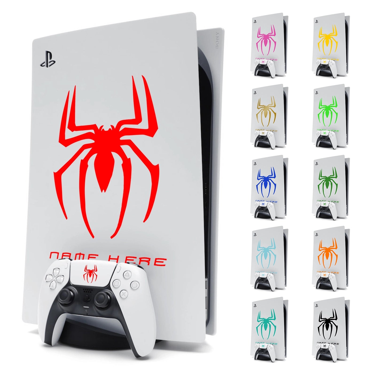 Personalised Spider-Man Sticker for PlayStation 5 Console