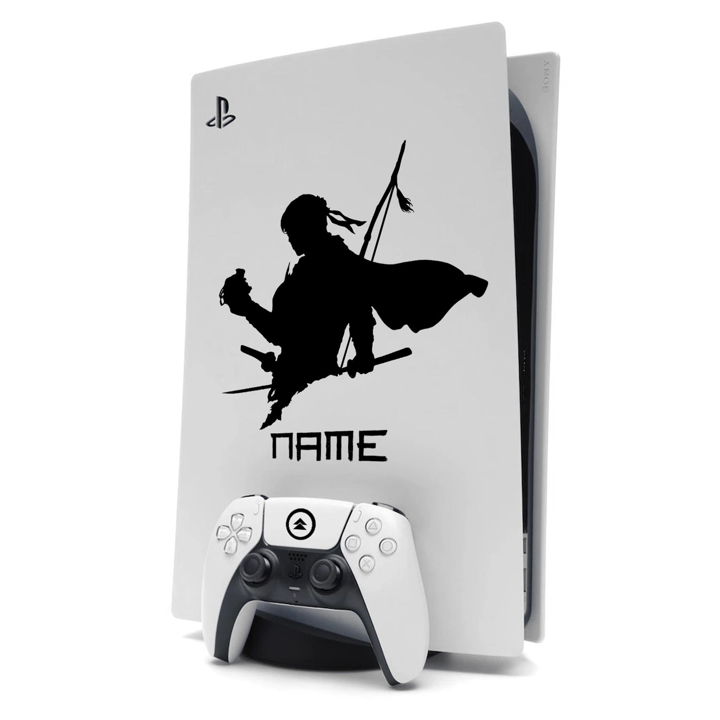 Ghost of Tsushima PS5 Sticker Decal Skin Personalised with Name Black