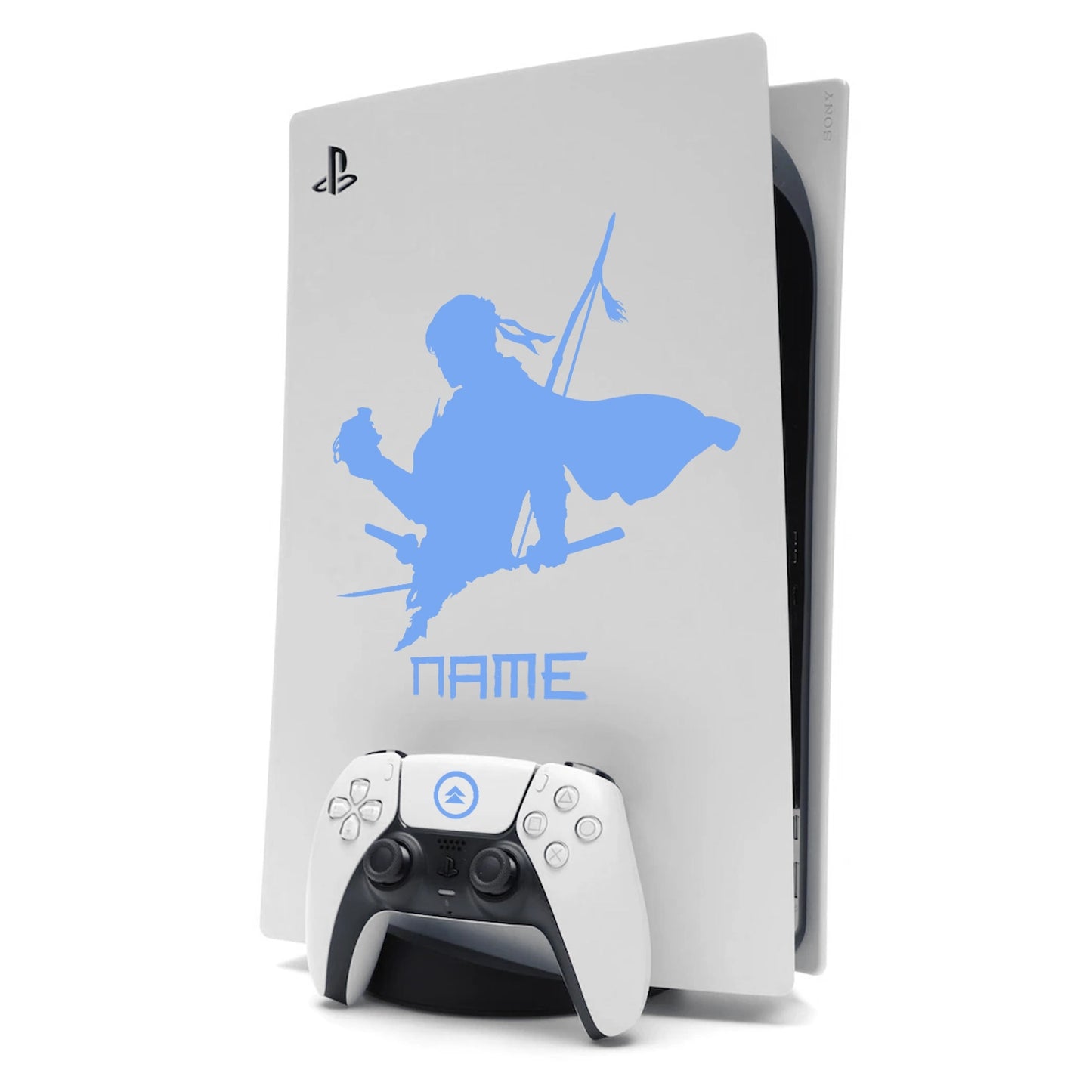 Ghost of Tsushima PS5 Sticker Decal Skin Personalised with Name Blue