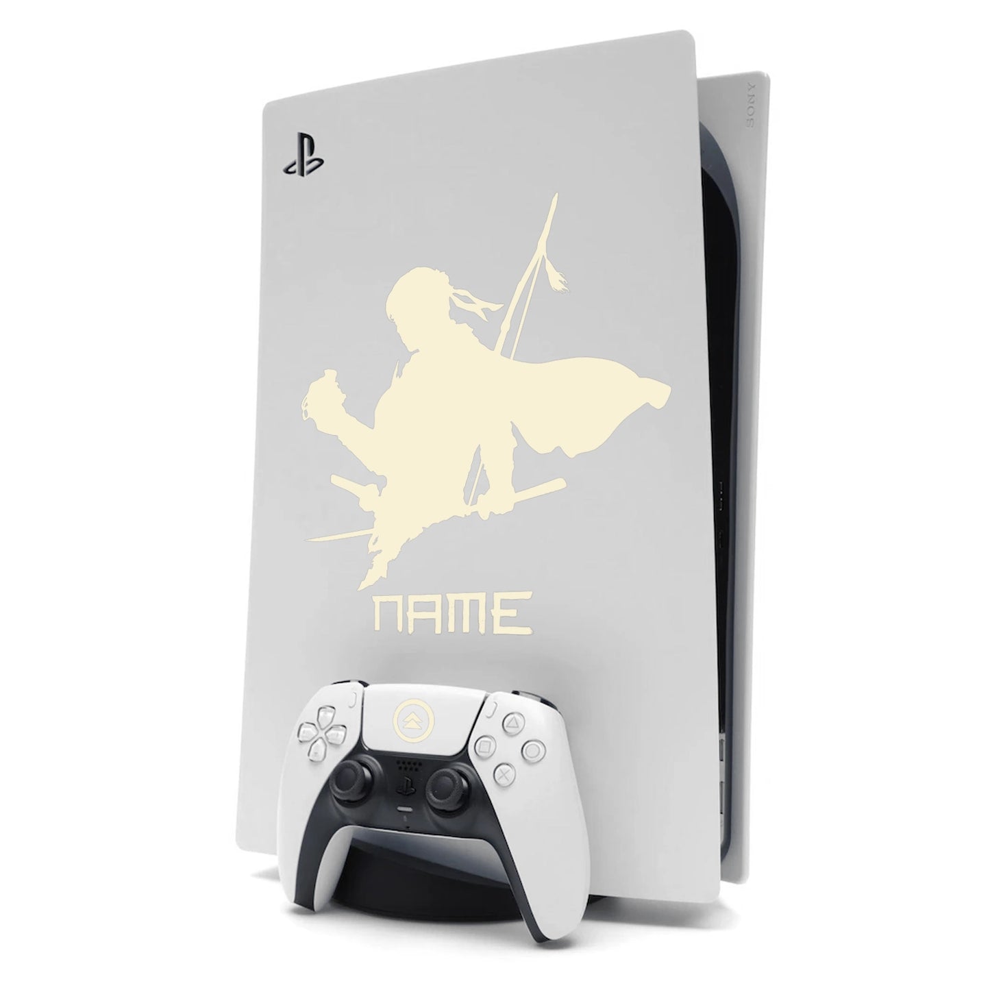 Ghost of Tsushima PS5 Sticker Decal Skin Personalised with Name Cream