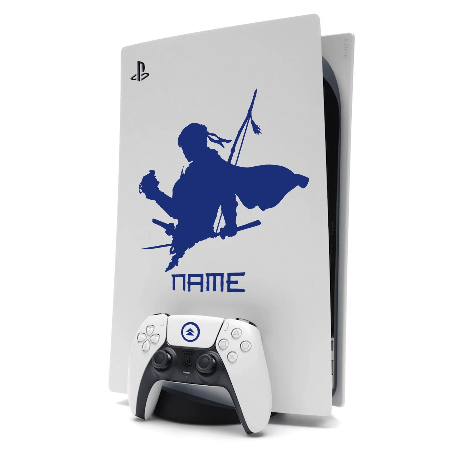 Ghost of Tsushima PS5 Sticker Decal Skin Personalised with Name Dark Blue