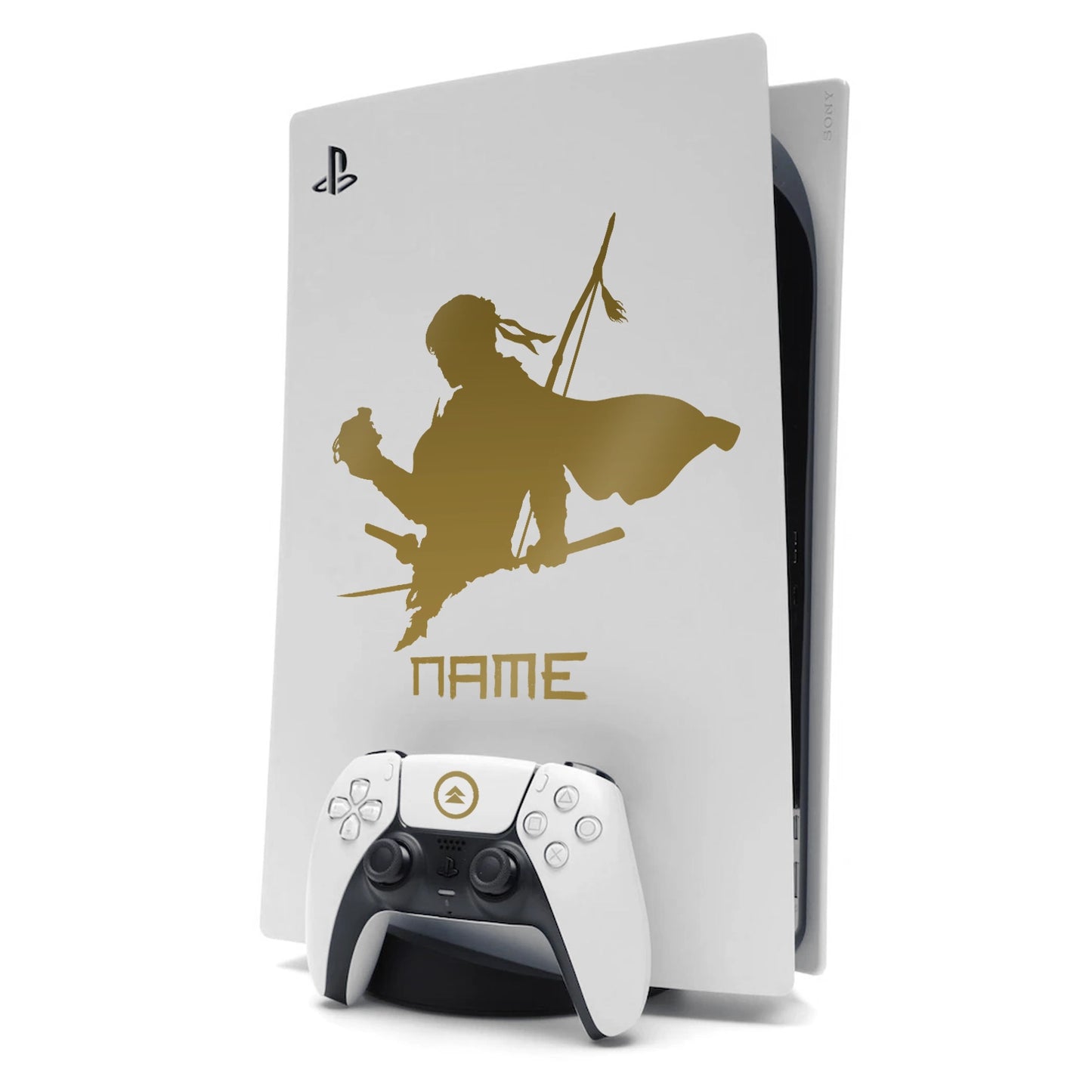 Ghost of Tsushima PS5 Sticker Decal Skin Personalised with Name Gold