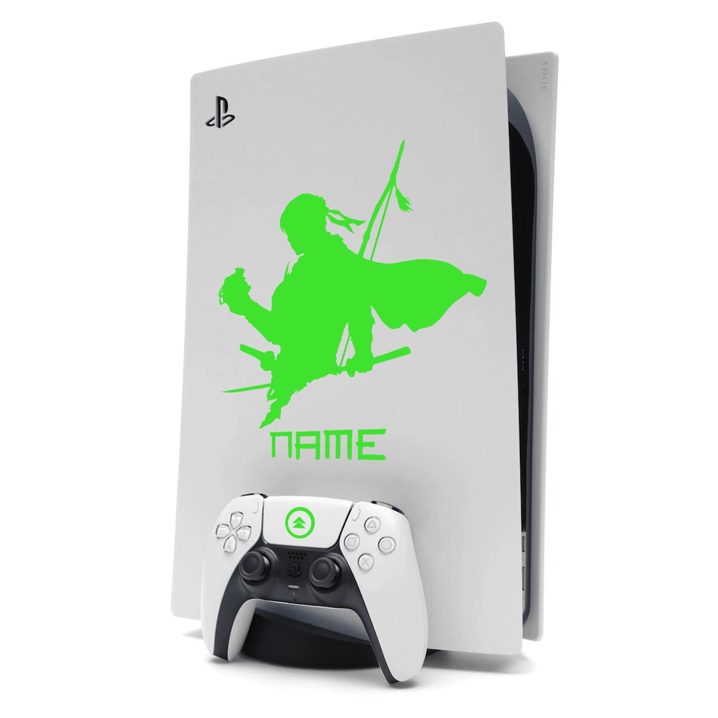 Ghost of Tsushima PS5 Sticker Decal Skin Personalised with Name Green
