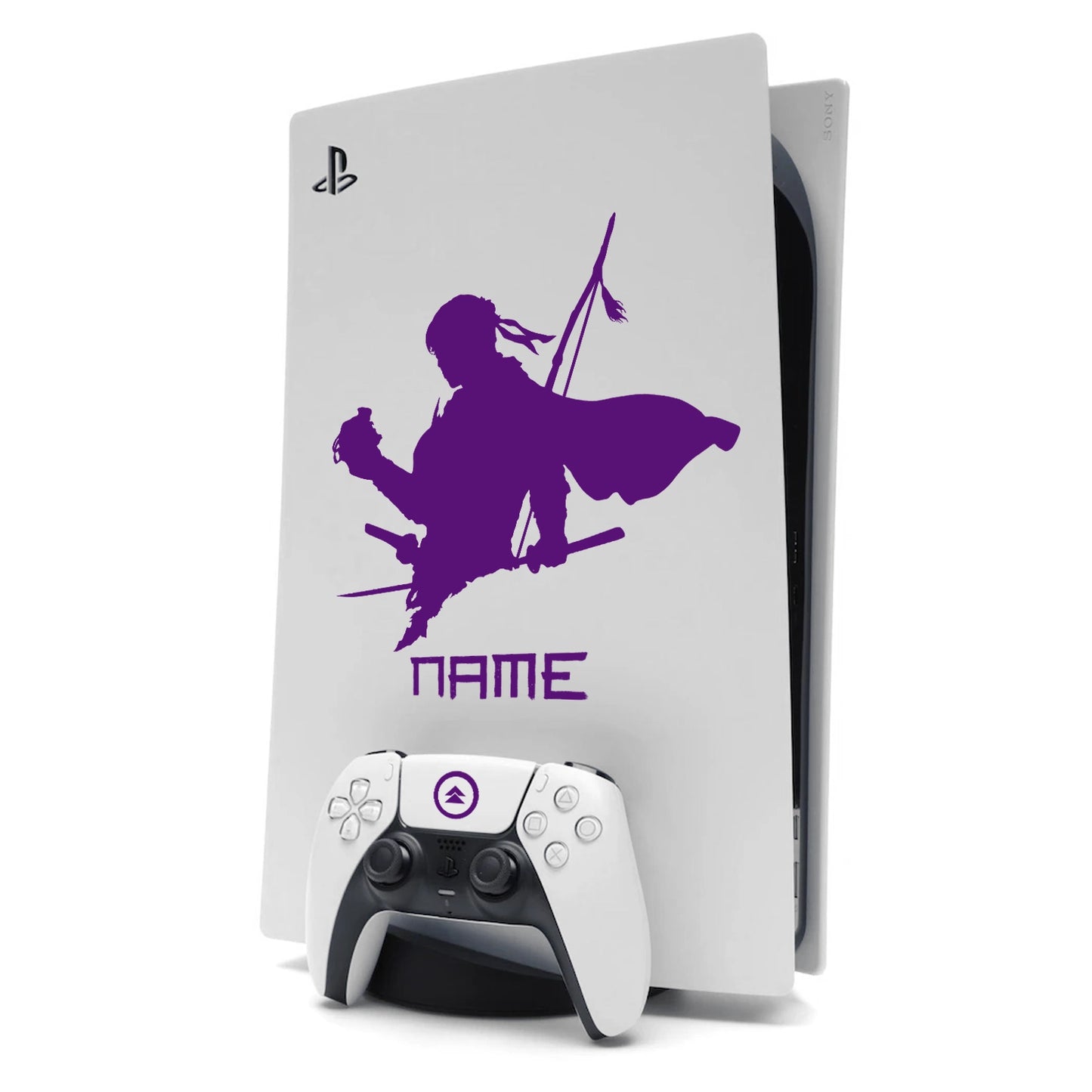 Ghost of Tsushima PS5 Sticker Decal Skin Personalised with Name Purple