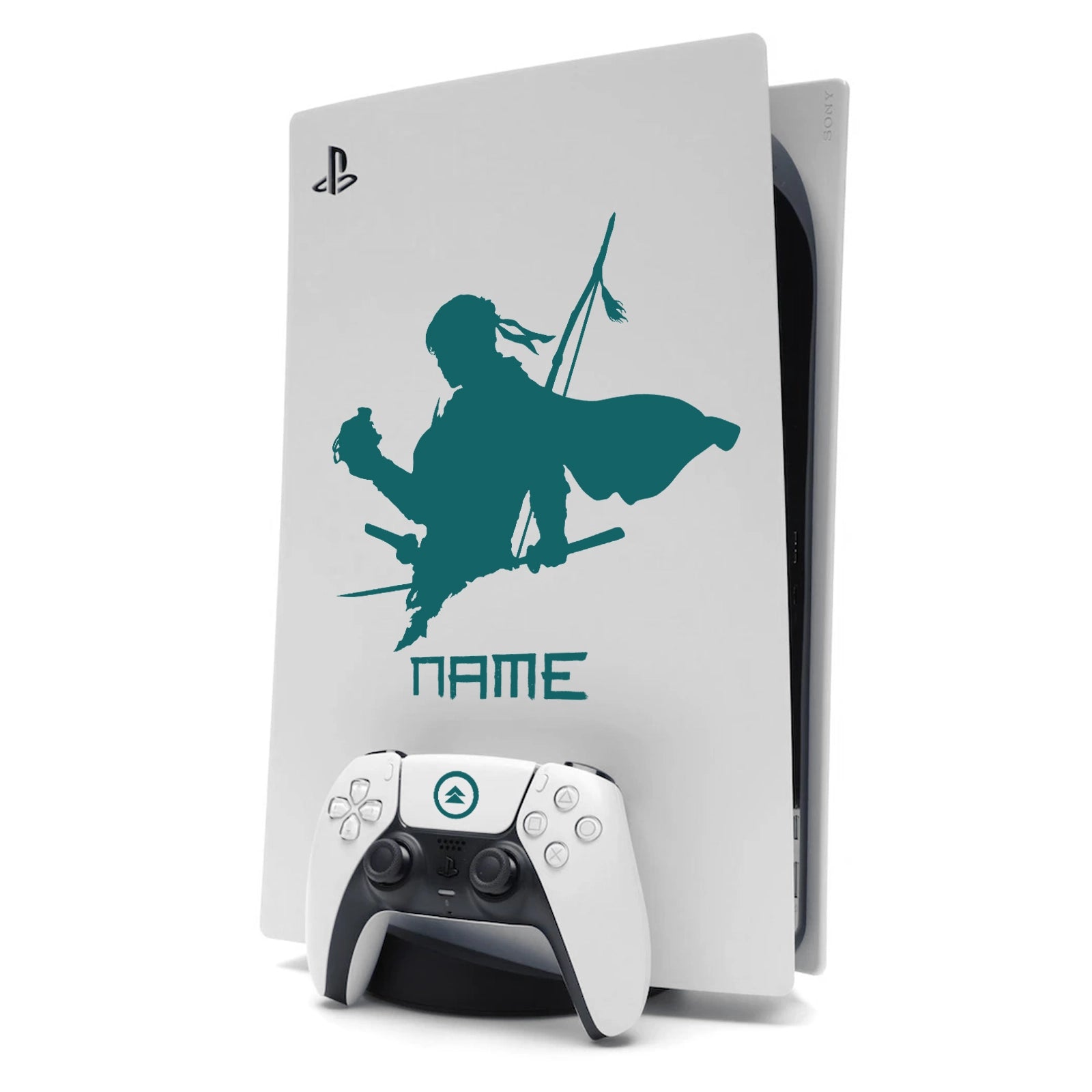 Ghost of Tsushima PS5 Sticker Decal Skin Personalised with Name Teal