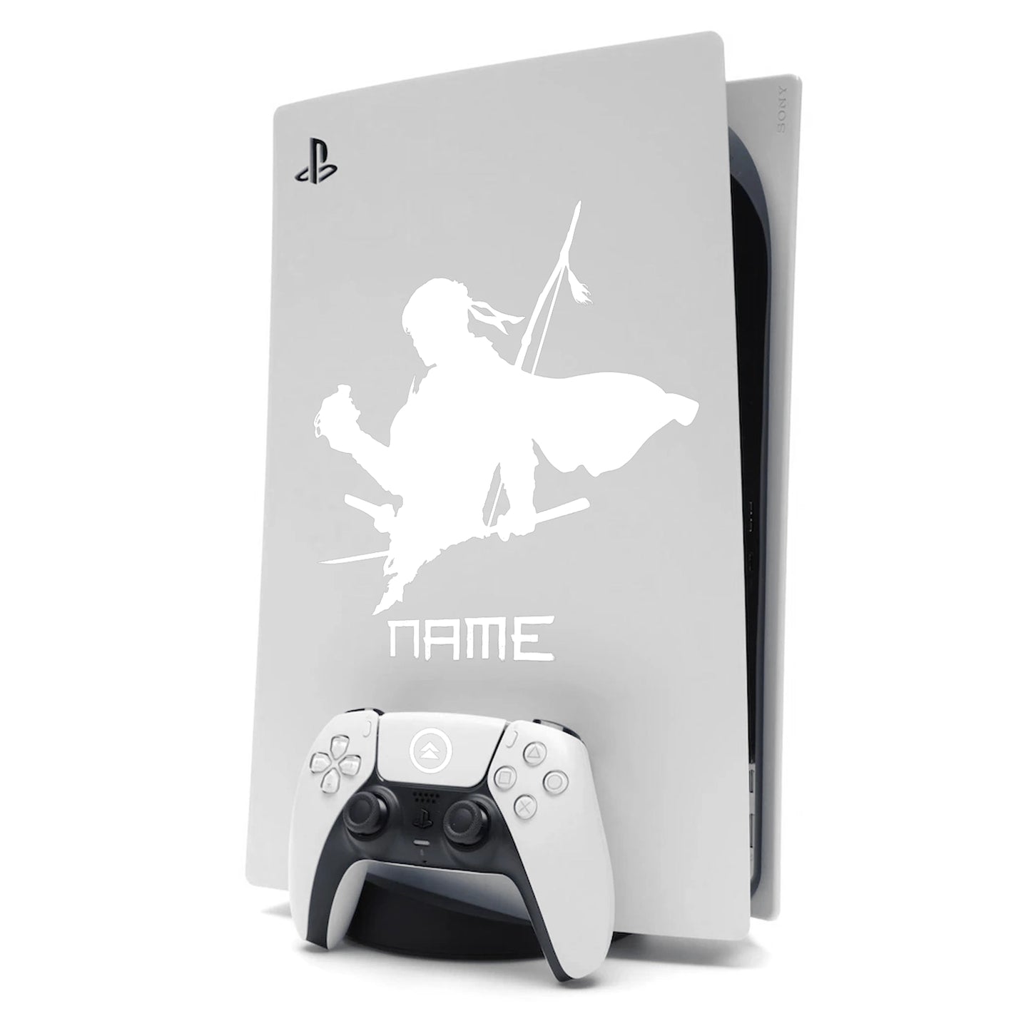 Ghost of Tsushima PS5 Sticker Decal Skin Personalised with Name White