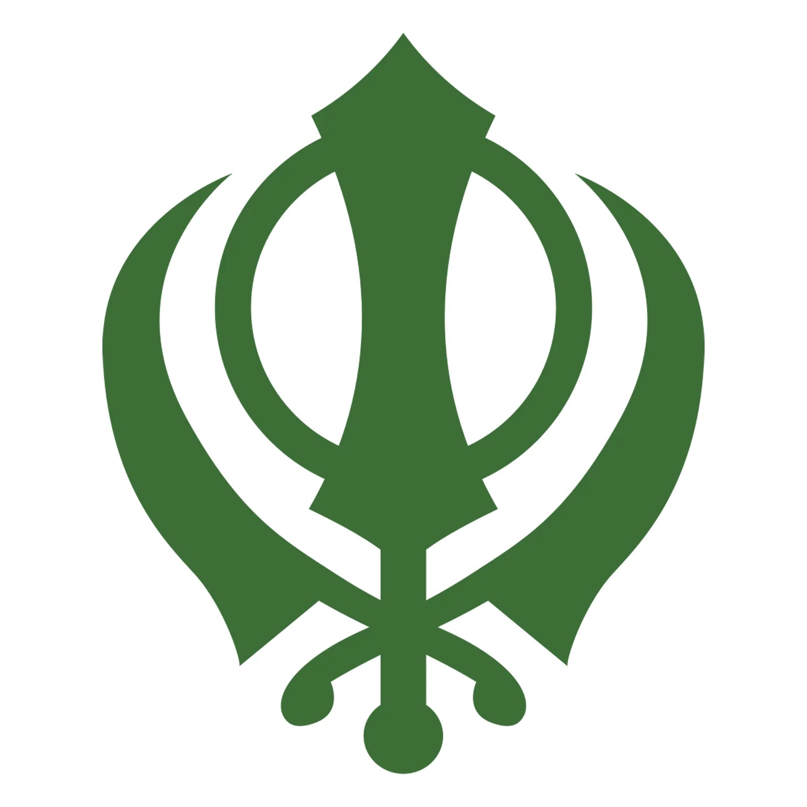 Sikh Khanda Window Sticker in Dark Green