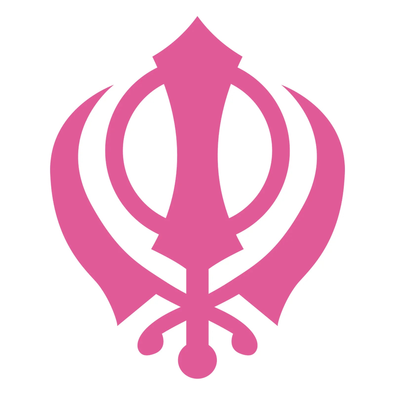 Sikh Khanda Window Sticker in Hot Pink