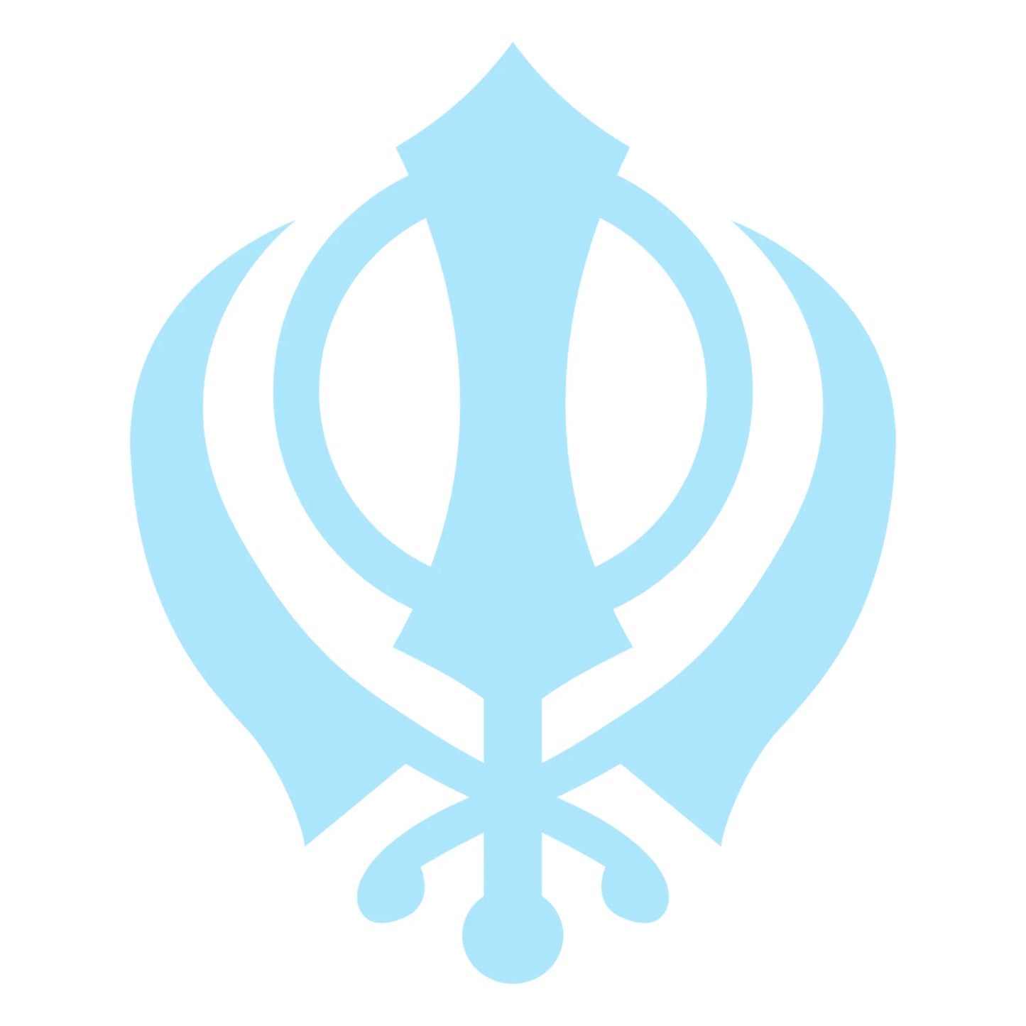 Sikh Khanda Window Sticker in Light Blue