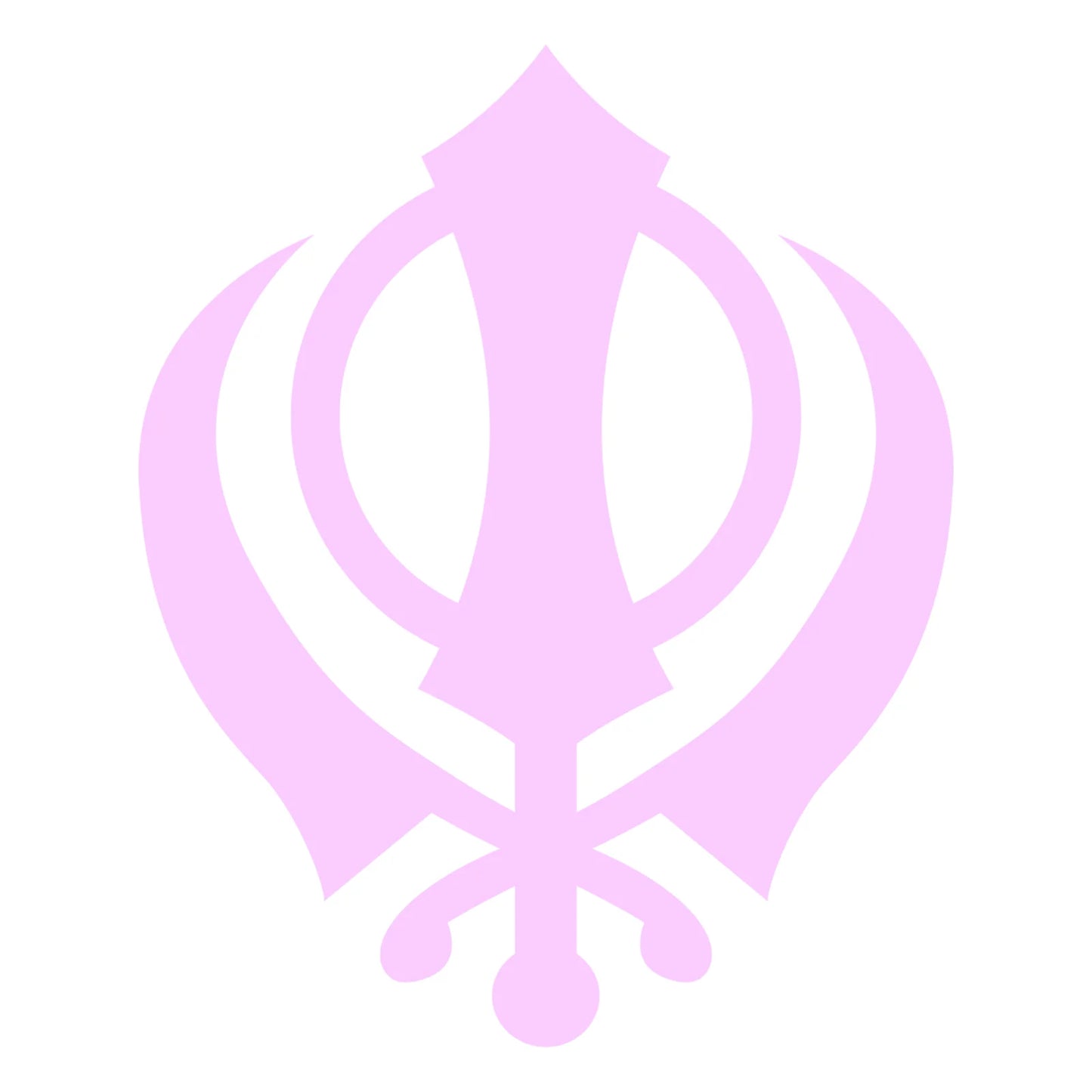 Sikh Khanda Window Sticker in Pink