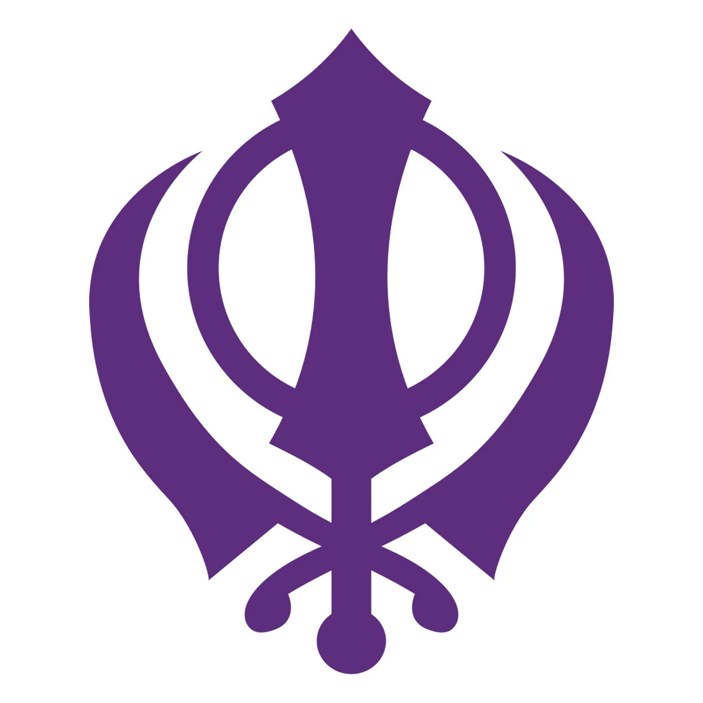 Sikh Khanda Window Sticker in Purple