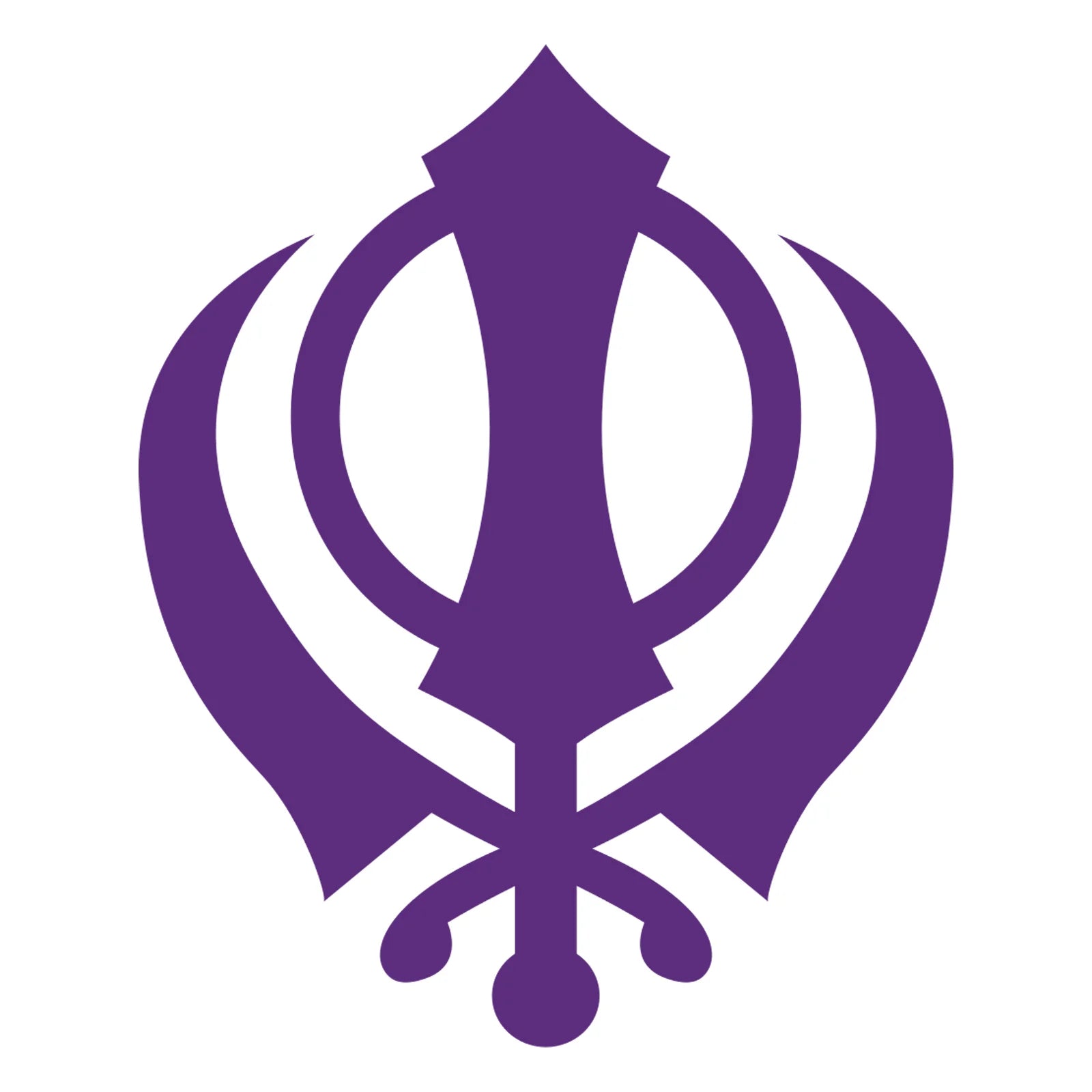 Sikh Khanda Window Sticker in Purple