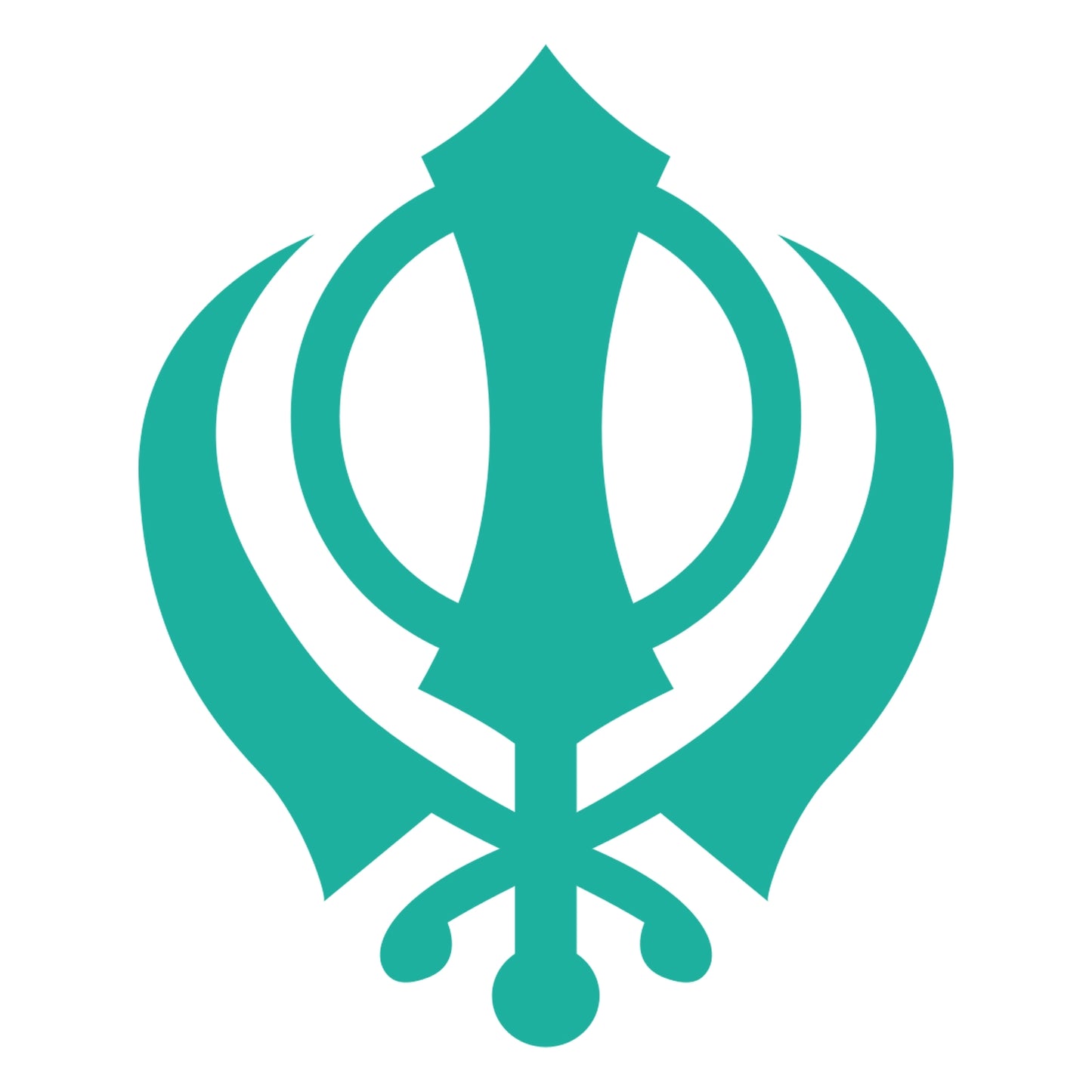 Sikh Khanda Window Sticker in Turquoise