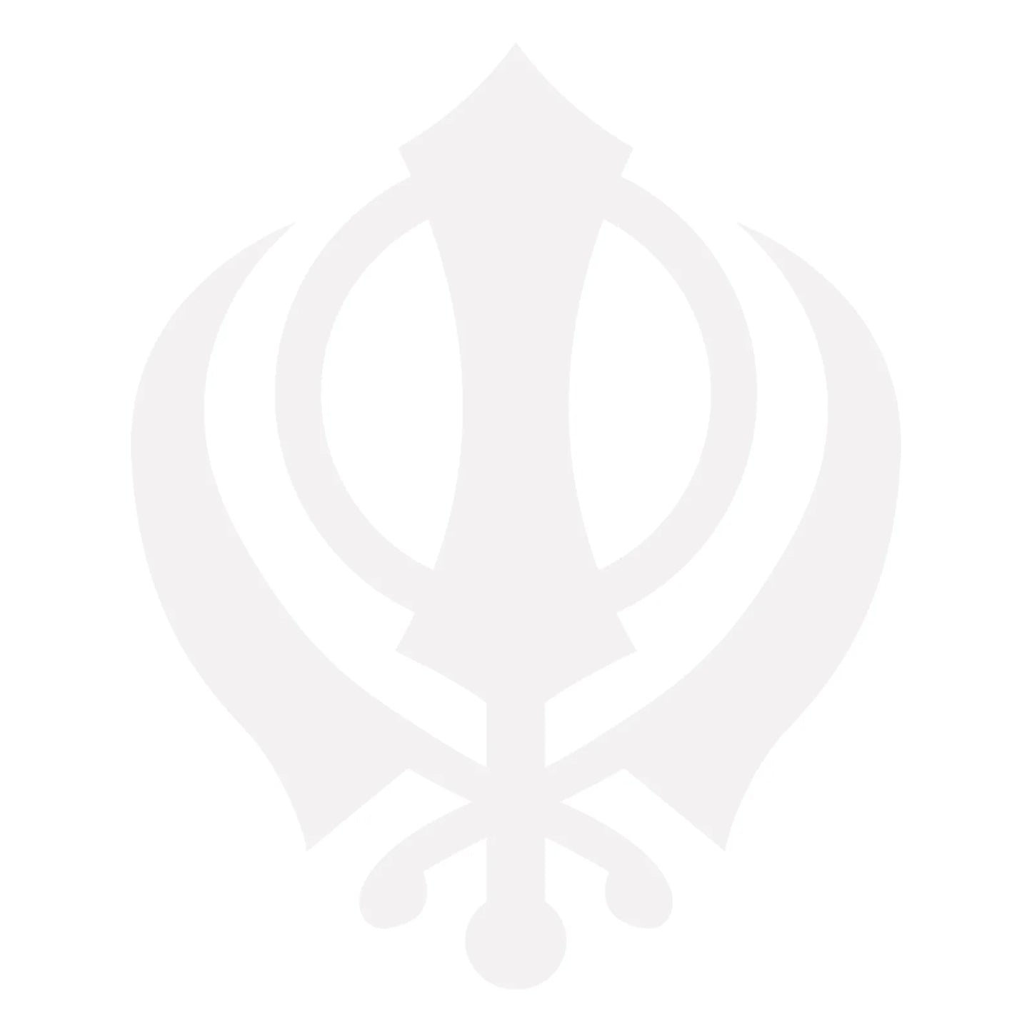 Sikh Khanda Window Sticker in White