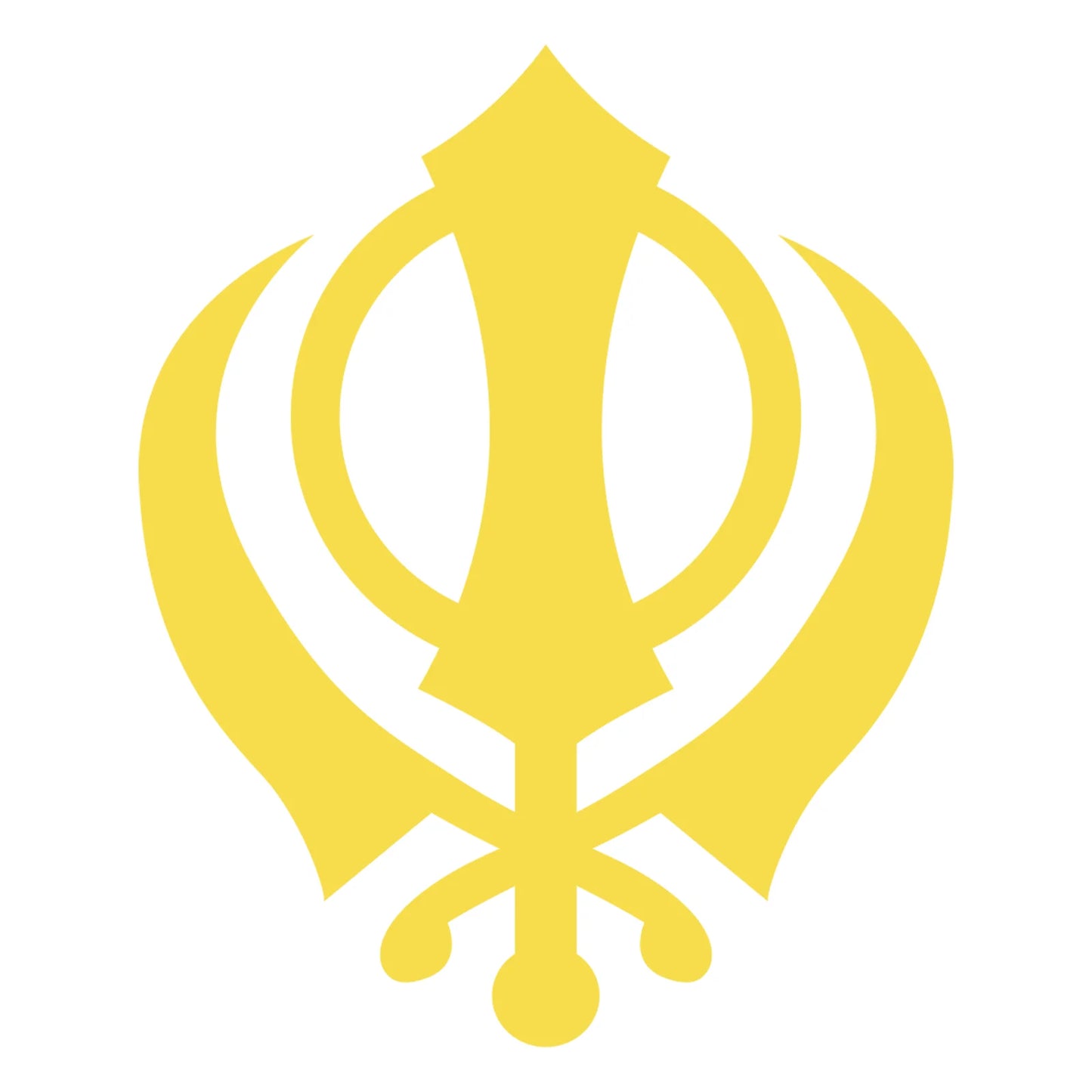 Sikh Khanda Window Sticker in Yellow