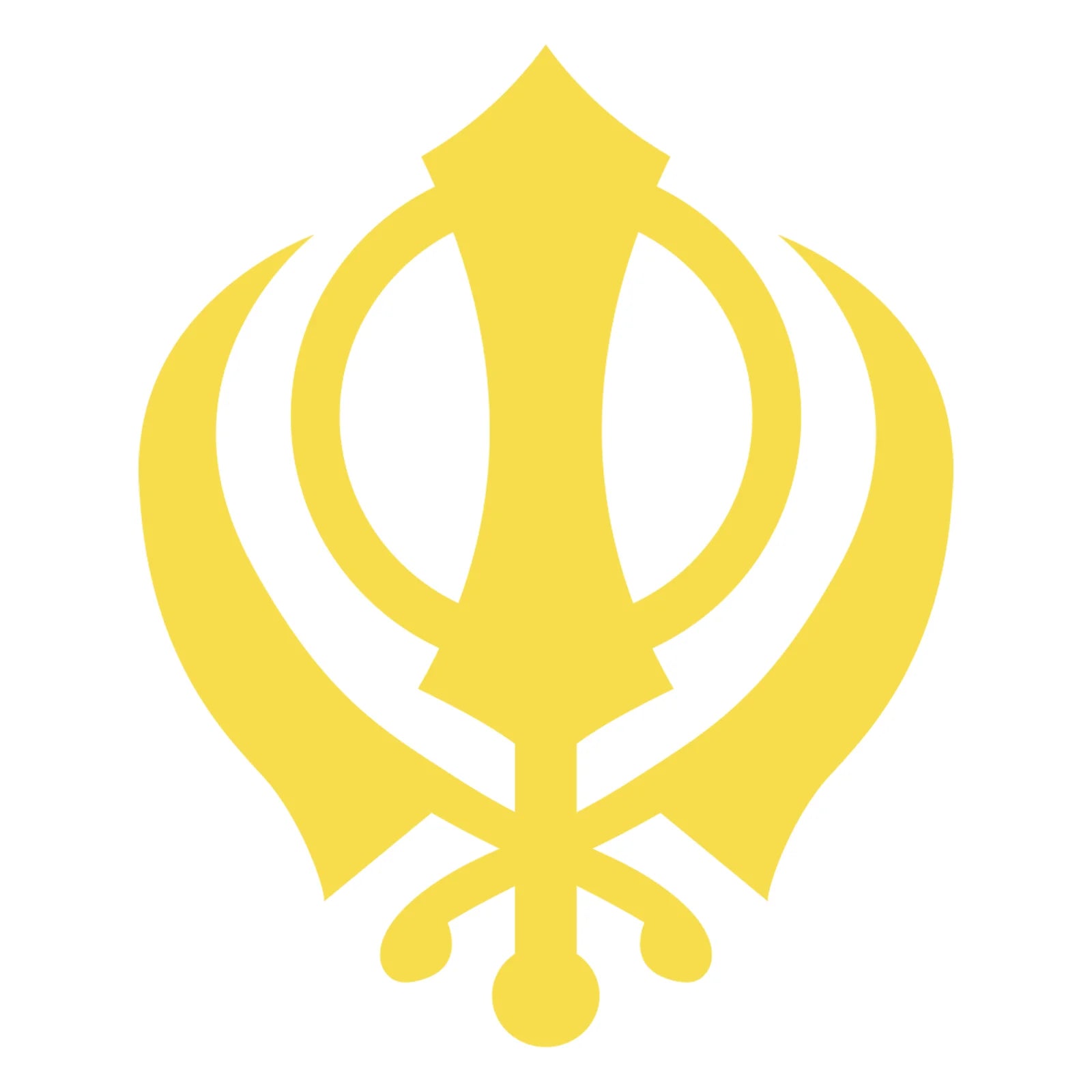 Sikh Khanda Window Sticker in Yellow