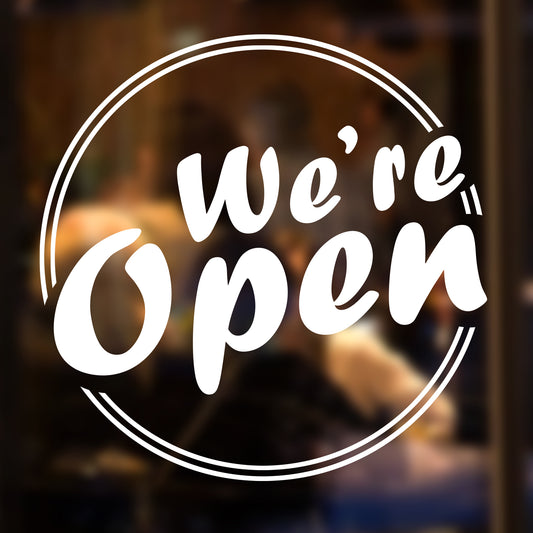 We Are Open Window Sticker for Shop Business Cafe Bar Restaurant
